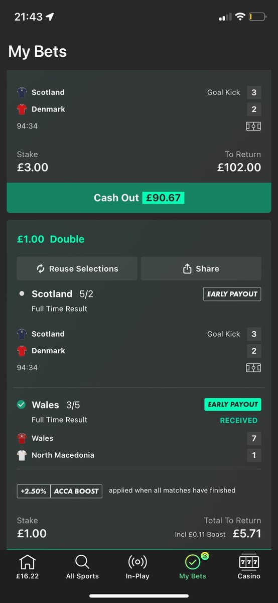 bob007's tweet photo. @The_Tman10 I had similar so prob 80/1 …I made an a*** of it and never cashed out plus I said McLean was worse than a man down 😂 https://t.co/TUm5xqEtwI