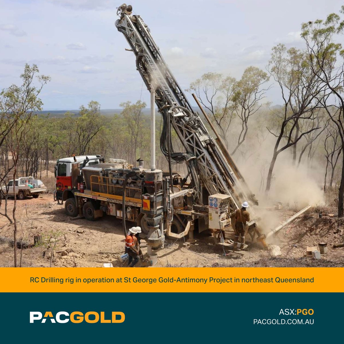 #ASXNews

$PGO.AX announces the maiden RC #drilling programme is underway at the St George #Gold-Antimony Project in northeast QLD. The programme comprises of 9 holes for 900m, with receipt of assay results anticipated within 6 weeks.

Read: loom.ly/5XNhMWA

#PGO #Pacgold