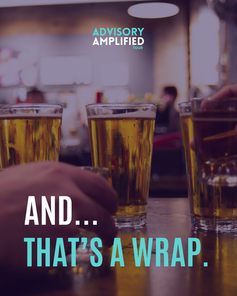 And that’s a wrap on the 2025 Advisory Amplified Tour. 🍻

Huge thank you to every attendee, roadie, and partner who made this year unforgettable.

Stay connected in our LinkedIn group → linkedin.com/groups/1566305…

Interested in 2026 → advisoryamplified.com/2026

See you soon! 🤘