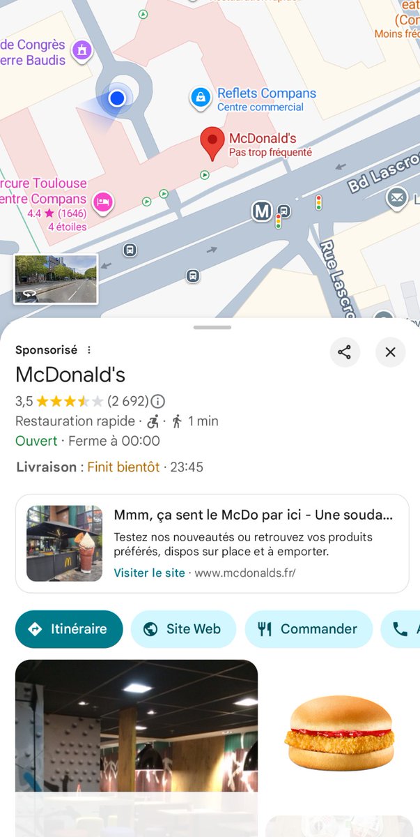 steevemarty's tweet photo. @McDonaldsFrance @VincentClerc trouvez vous normal qu'un de vos "managers" celui du restaurant Toulouse Compense ce soir vienne menacer des clients qui ne comprennent pas pourquoi ils demandent a tout le monde (c'était plein) de sortir a 23h malgres les horaires indiquent minuit? https://t.co/hvROvJpoOS
