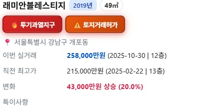 RichDadTechtree's tweet image. 작아도 힘 좋다.

&apos;래미안블레스티지&apos; 49타입 신고가

20%나 올라버리다니..