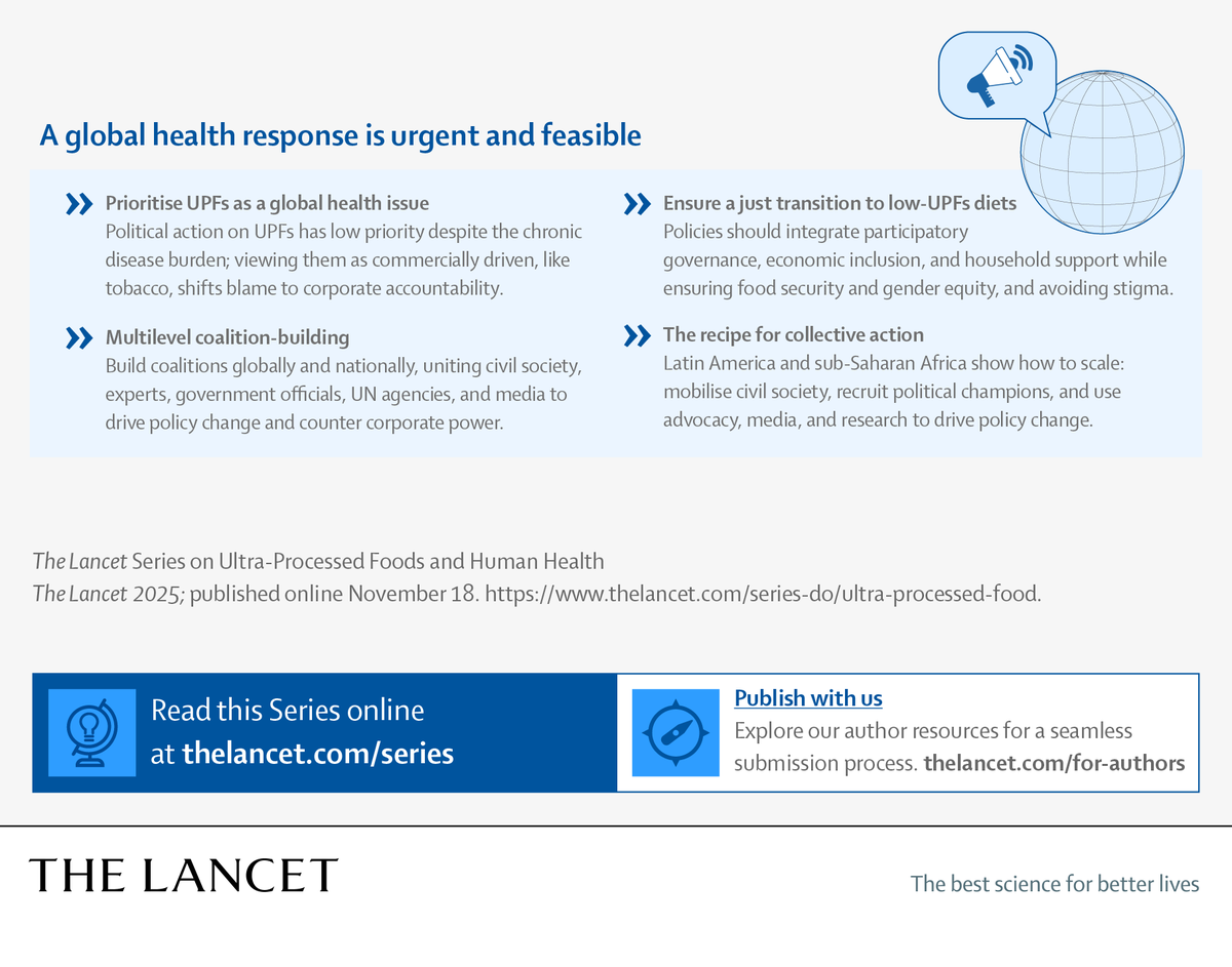 Ultra-processed foods – what’s the impact?

In a new Lancet Series, experts warn a global rise in #UPFs presents a growing public health threat. 

Read the evidence &amp; policy recommendations ⬇️
hubs.li/Q03TLKK30