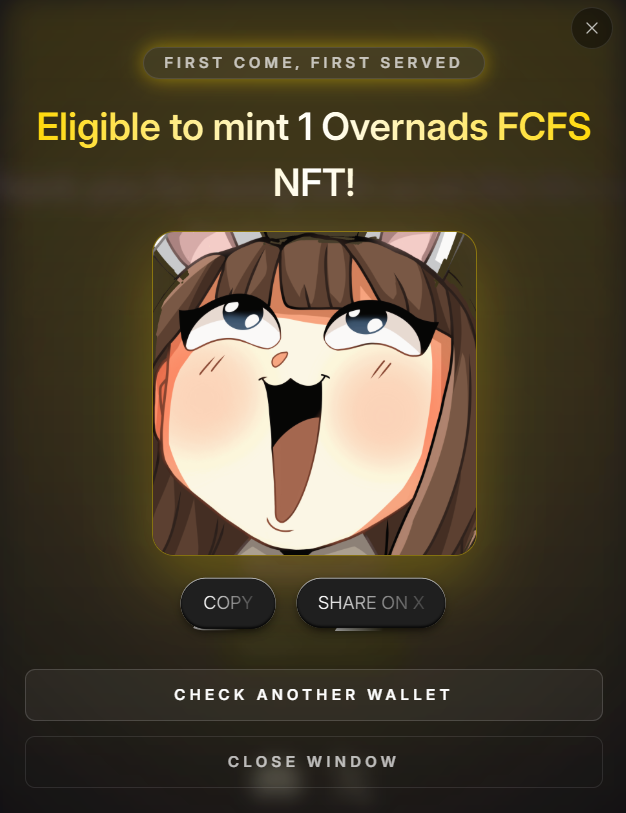 thebinjup's tweet photo. I'm eligible to mint 1 Overnads FCFS NFT!!
Told you, even if I didnt get direct Airdrop from monad I will get my self eligible on other projects building on Monad chain because I AM A Farmer.
@overnads #overnads
Check your wallet here: https://t.co/pbU5U1Tj7H https://t.co/OEmkFCs6pi