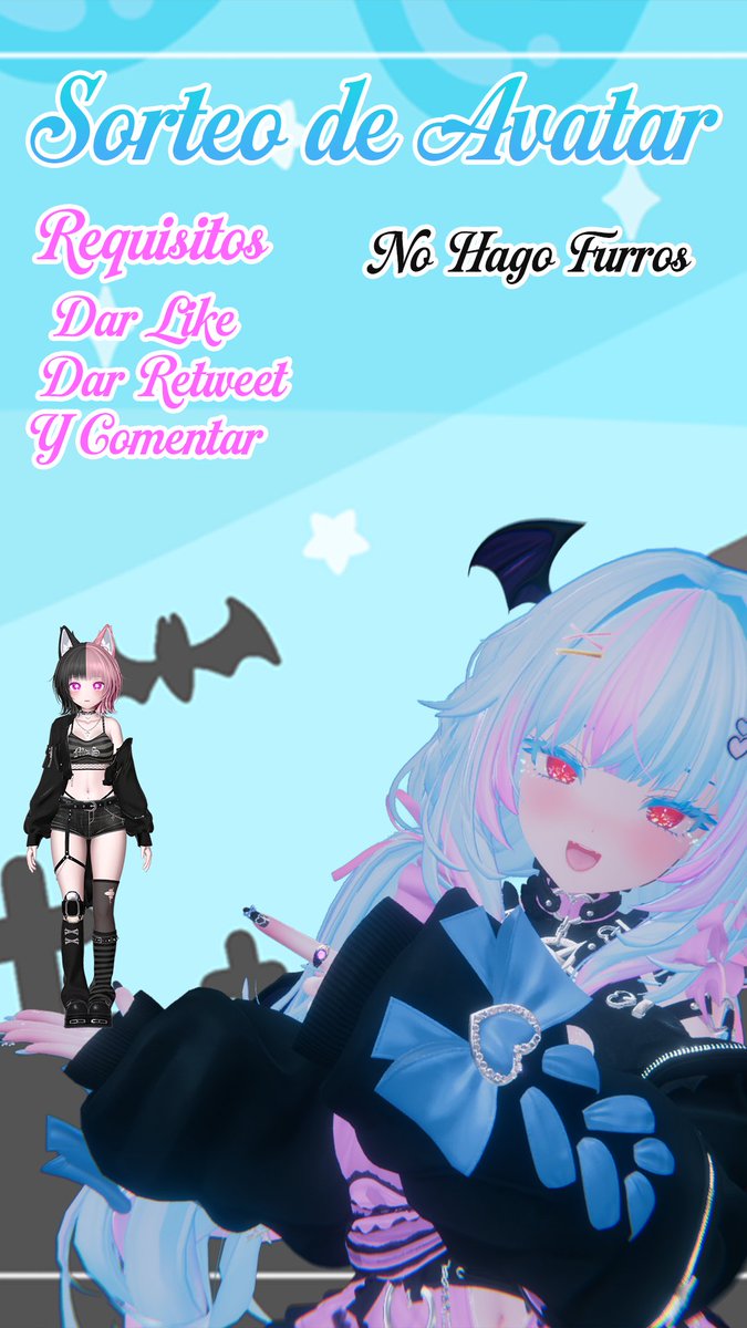 🌟SORTEO DE Avatar 3D✨

Se que no soy el mejor haciendo avatares pero estare regalando un avatar 3D

Requisitos:  
👤Follow
❤️Like
🔁RT
🗨️Comentar (si sera para Vseeface o VRCHAT)

El ganador se decidira en mi canal de twitch el sabado 24 a las 7 pm MX central