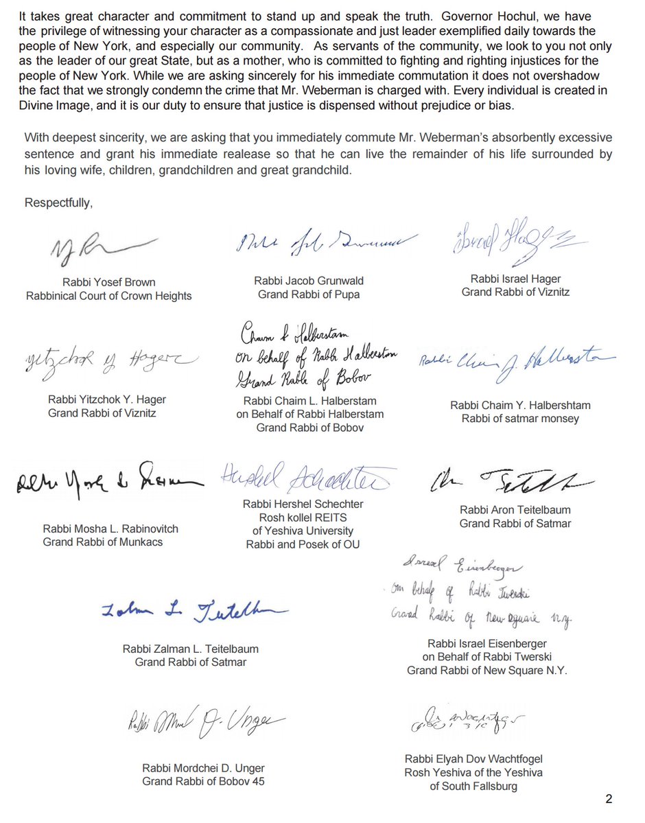 HareianiBlog's tweet image. ***Rabbi Herschel Schachter Joins South Fallsburg Rosh Yeshiva, Rabbi Elya Dov Wachtfogel, Crown Heights Av Beis Din Rabbi Yosef Brown, and Bobover Rebbes, Satmar Rebbes, Vizhnitzer Rebbes, Munkatcher, Pupa, and Skverrer Rebbes in Asking Governor Hochul To Grant Convicted Child…