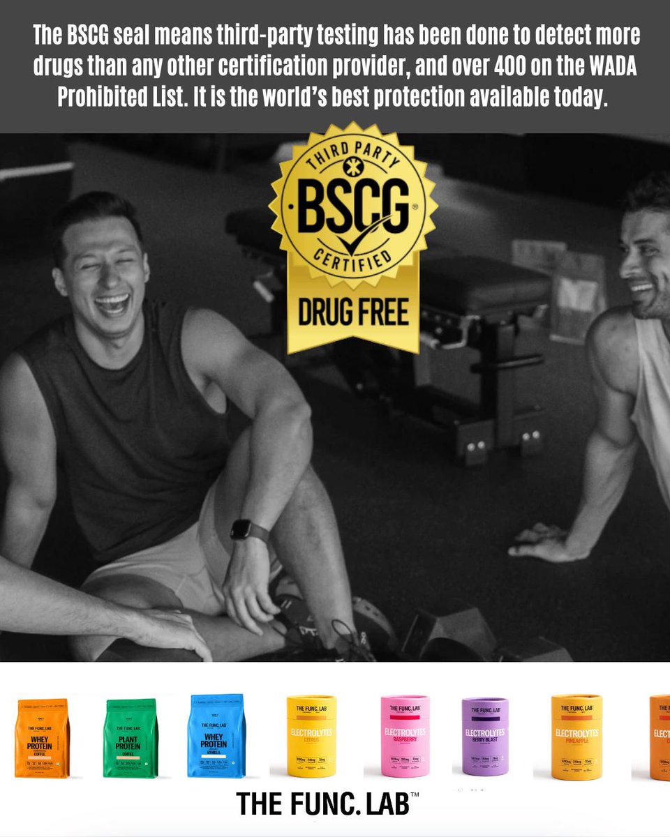 The Func Lab has joined BSCG with a fully certified product range. Each formula has been independently tested for quality and banned substances. We’re proud to support their commitment to clean-label excellence.
#BSCG #CertifiedQuality #CertifiedDrugFree #TrustedSupplements
