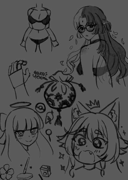 Yuzumeru's tweet photo. ✨ Just a little doodle page I made while taking things slow and recharging a bit https://t.co/hh6mzbpzEy