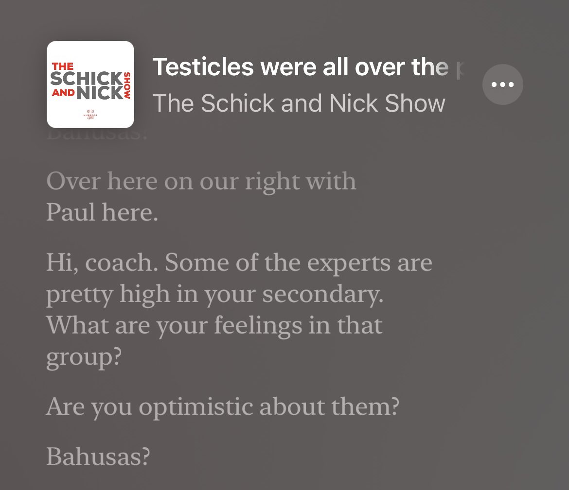 The Apple podcast transcript generator has determined what JoePa was saying in his media day drop. 

“Bahusas?”

<a href="/schicknickshow/">Schick and Nick Show</a>