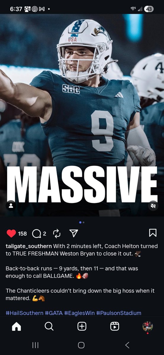 Former Trojan <a href="/Westonbryan15/">Weston Bryan</a> sealing the deal for <a href="/GSAthletics_FB/">Georgia Southern Football</a>