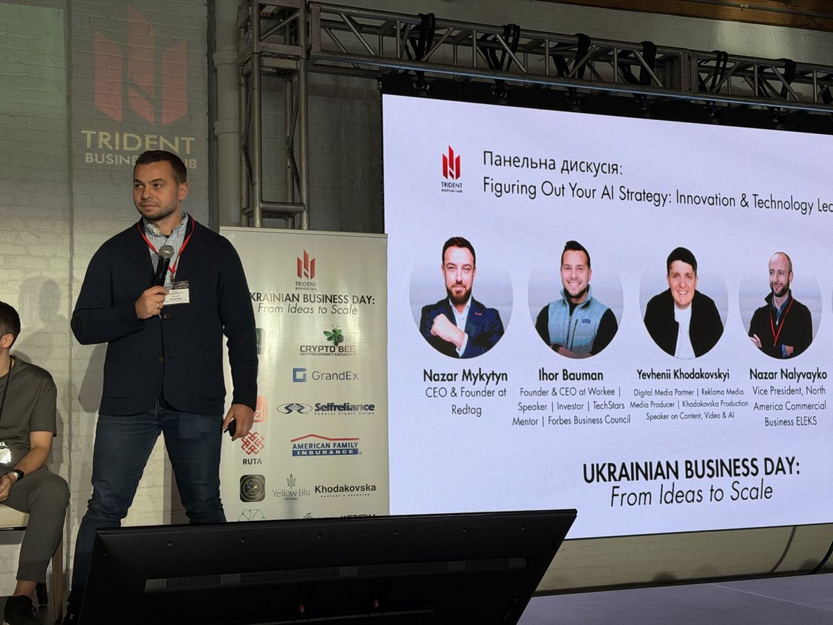 ihor_bauman's tweet image. Just wrapped up speaking at Trident Business Day in Chicago – a room full of businesses who&apos;ve bootstrapped through raw hustle. Shared how @workee_ai is flipping the script for beauty &amp;amp; wellness businesses. (Photo from the stage – thx to the Trident crew for hosting)