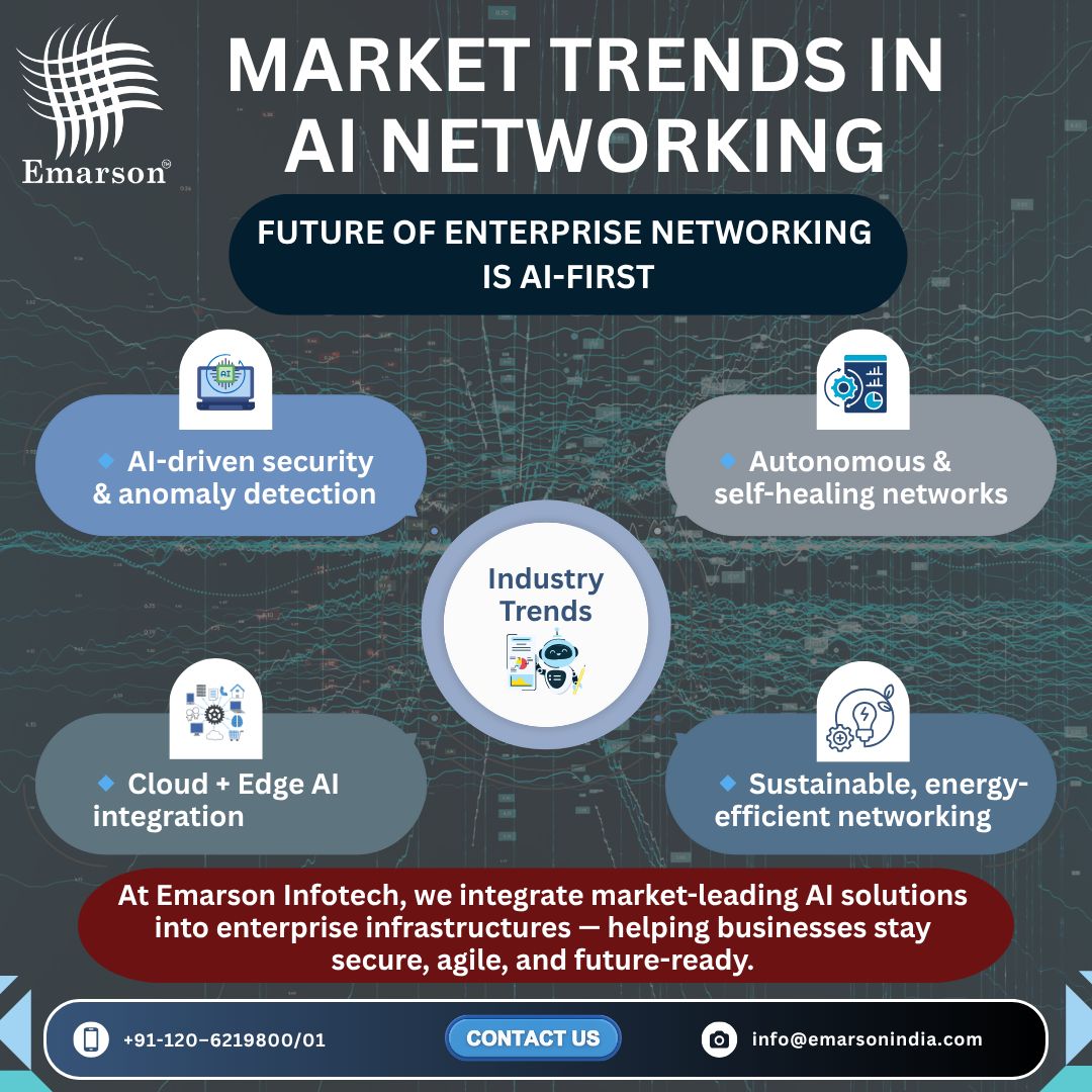 Emarsonindia's tweet image. The future of enterprise networking is AI-first—driven by automation, intelligent security, and data-aware architectures shaping the next decade of innovation.

#AINetworking #EnterpriseNetworking #NetworkAutomation #FutureOfTech  #EmarsonInfotech