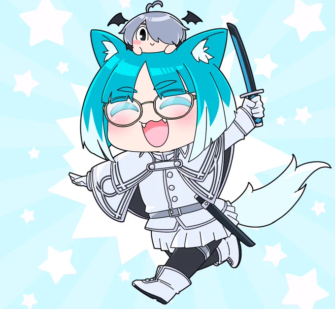 skebで描かせて頂きました 元気いっぱいに走るアサギちゃん(指定コーデ)です