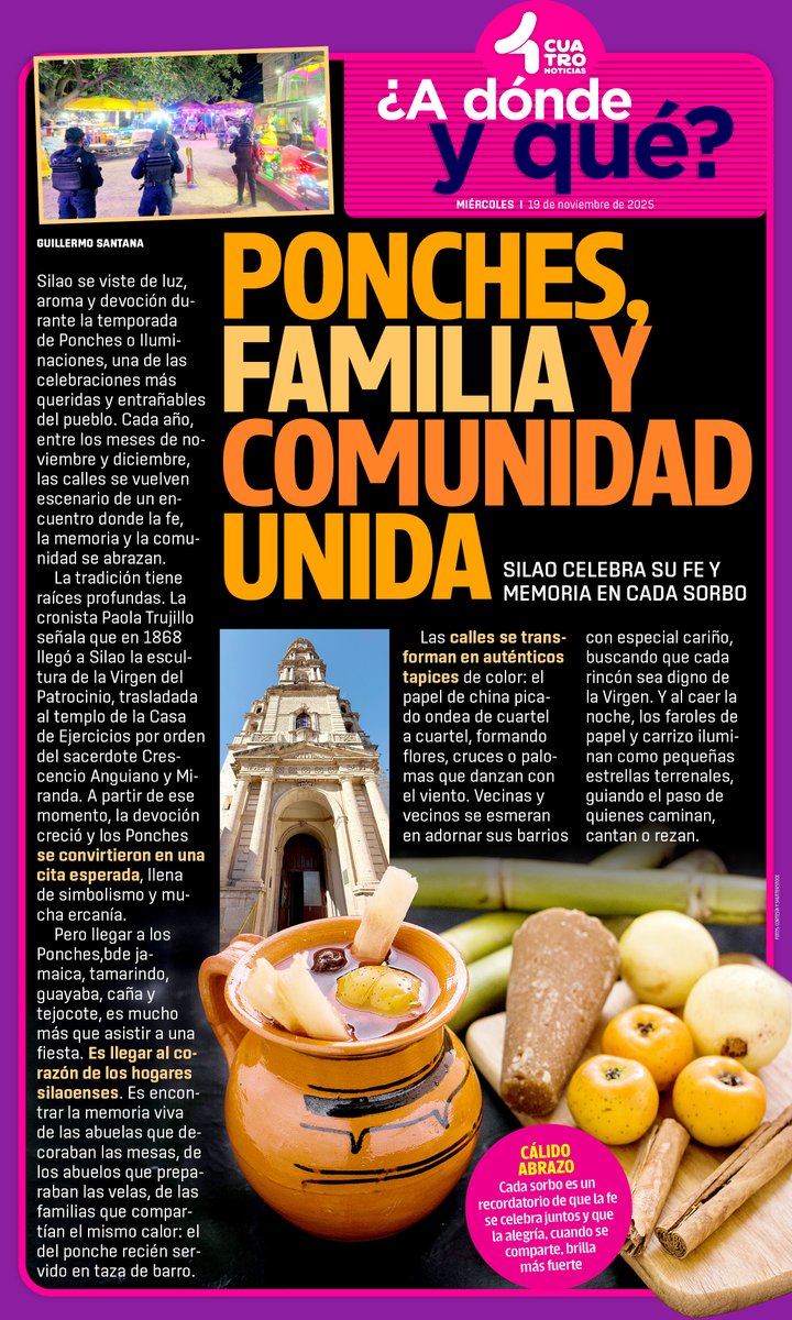 tv4guanajuato's tweet image. ✨ #Silao se llena de luz, aroma y tradición 🌟 🍎 Cada ponche es un abrazo cálido que une fe, memoria y comunidad. Faroles, colores y sabor que iluminan el corazón en cada sorbo ❤️