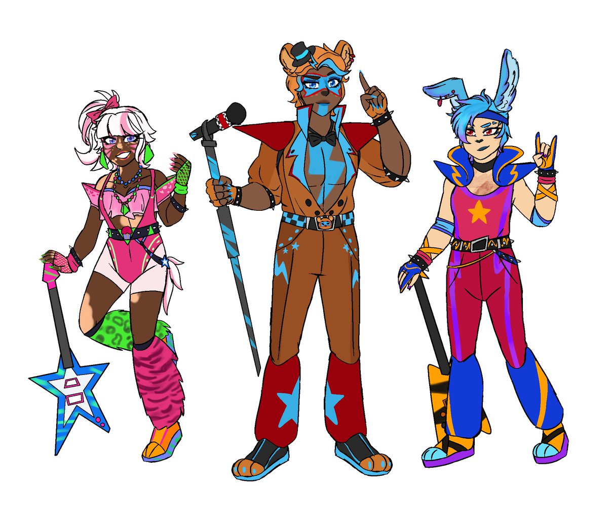 RoxyLLArts's tweet image. #fnaf #securitybreach humanoid au designs #fnafart