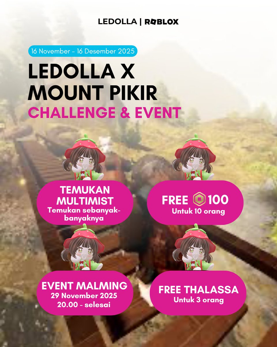 ledollaid's tweet photo. CATET TANGGALNYA! 
jangan sampai ketinggalan apalagi ada event malmingan bareng minled lagi 😍

#LedollaxRoblox https://t.co/3U6hUSTlg8