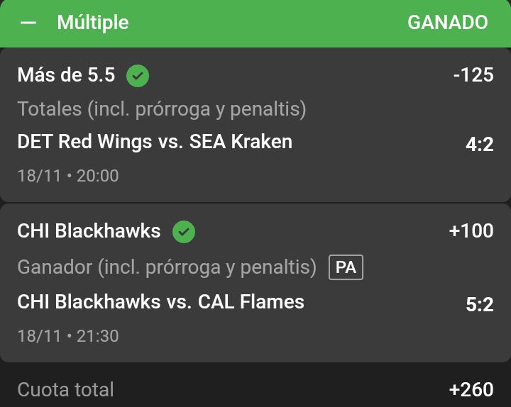 BetIcebreaker's tweet photo. 🚨 ¡IT'S A POWER PLAY GOAL! 🚨

HUBOOO Dupleta ganadora con #LaJugadaDePoder buena cuota +260 💰💰

🏒 Blackhawks ML +100 ✅ (@jorgehe92264560)
🏒 OVER Kraken-Red Wings (5,5) -125 ✅ (@BetIcebreaker)

BOOM 🔥 Vamos por más 💪🏻 https://t.co/aWooUpXA1C