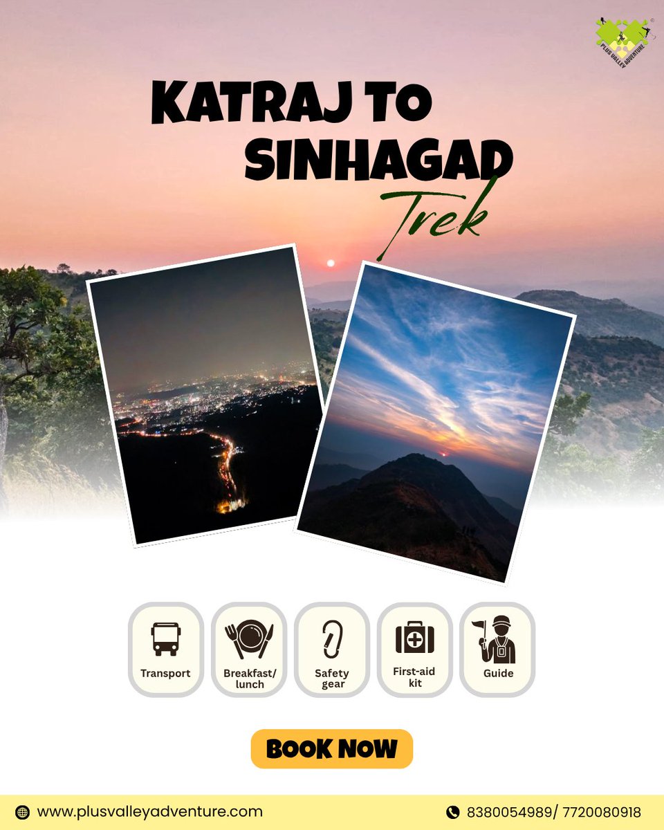 PlusValley's tweet photo. ✨ Katraj to Sinhagad Trek ✨

📅 Book your slot now &amp; make your weekend extraordinary!
📍 Plus Valley Adventure
📞 8380054989 / 7720080918
🌐 https://t.co/MF7ozXrOPw
#WanderMaharashtra #ExplorePune #HikingAdventures #IncredibleIndia https://t.co/NfS6tXFtLX