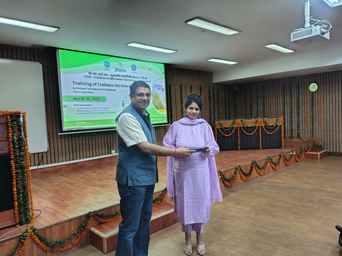 CSIR_IMTECH's tweet image. Exciting start to the 3-day Training of Trainers on Internet of Things (IoT) – Theme: Agriculture under CSIR-JIGYASA programme!
The workshop commenced on 18 November 2025 at CSIR-IMTECH, Chandigarh. #IoT #AgriTech #JIGYASA
@CsirJigyasa @CSIR_IND