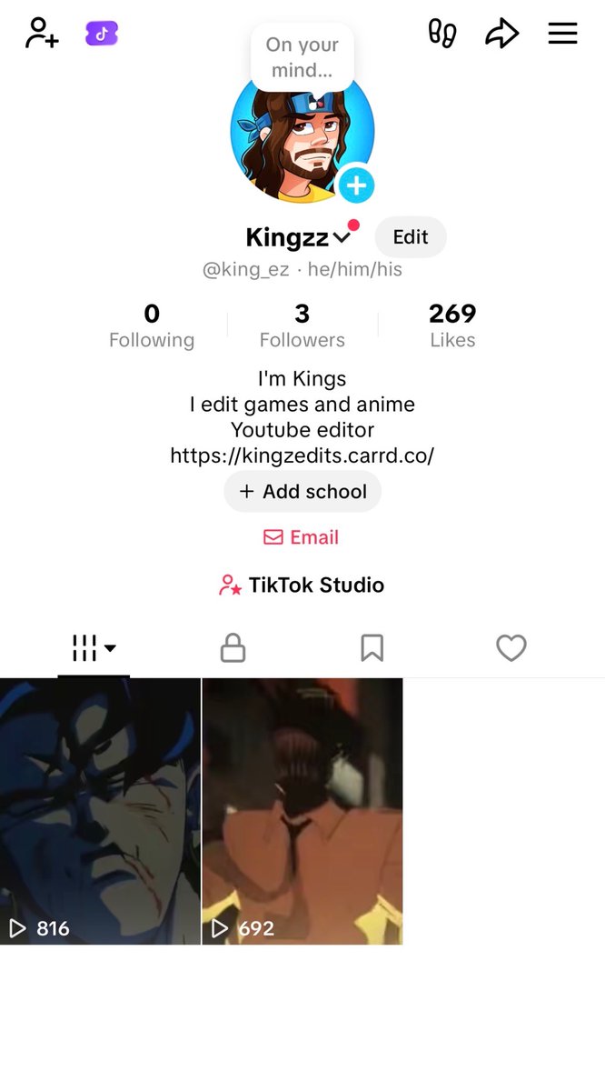 Kingzzedit's tweet image. Insight of my new tik tok amv page. New video uploaded yesterday, not bad viewership for a new account huh😎🙏
Show some love and add me over there!
#editor #amv