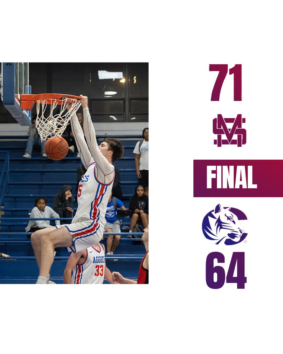 🚨DOWN GOES #10!🚨

The Aggies picked up a huge road victory over #10 Cowley College tonight to improve to 5-2 on the season. 

The Aggies will bring a five-game win streak into their next game against Grayson College on Thursday inside Beames Fieldhouse. 

#GoAggies