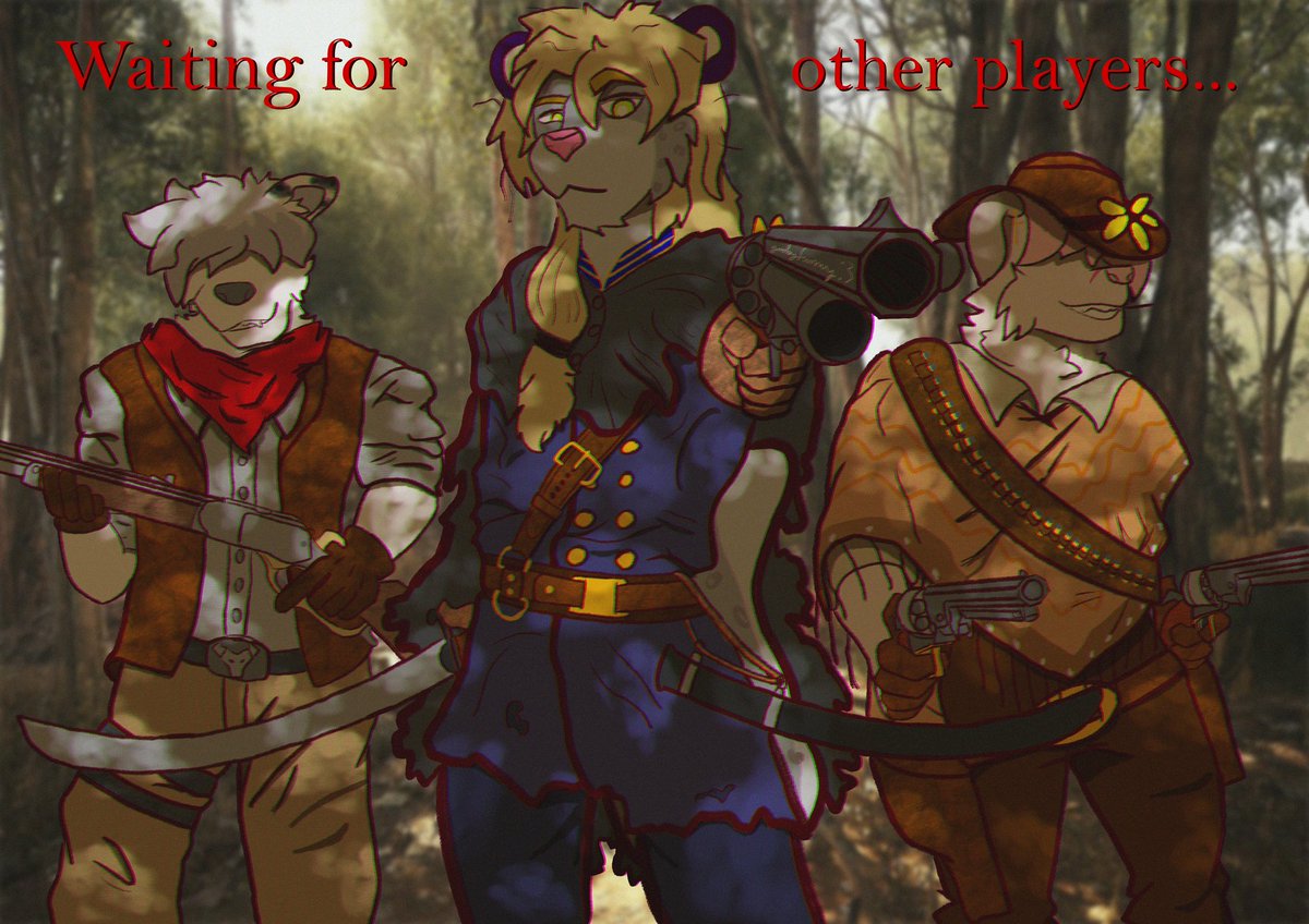 GoobyFun's tweet image. “The Hunt”

A reimagining I made of another art piece made a year earlier by @_Moffeen_ 

Featuring Ash (@ProjectW0LF), Jane, and Momochi (@SkullFugg)