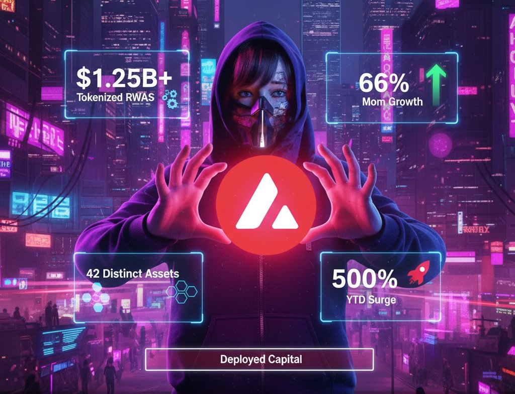 Deontrm's tweet image. The biggest names in Tradfi are quietly moving on‑chain  and we aren’t talking about it enough.

So, let’s get the facts straight.

→ $1.25B+ of tokenized RWAs
→ 66% MoM growth
→ 42 Distinct Assets
→ 500% YTD surge

@avax  is where Wall Street meets Web3🔺🧵.