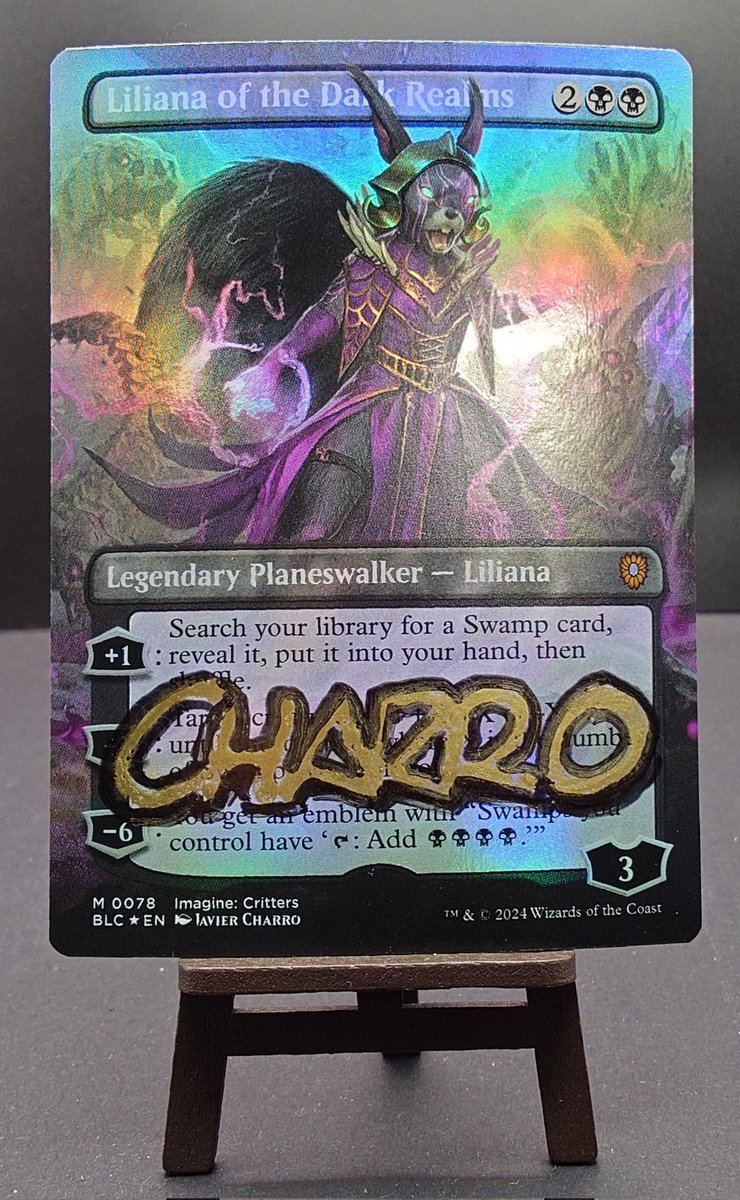 受取から時間経ってしまいましたがJavier Charro様<a href="/Javier_CHARRO/">Javier Charro</a>より闇の領域のリリアナのアーティストプルーフ✨
今回はリスリリアナとMoxJetの組み合わせで依頼しました🙇
Jetに映ってるっていう構図も映るリリアナの禍々しい感じもとても良い💎
#Artistproof
#MTG
#MagicTheGathering