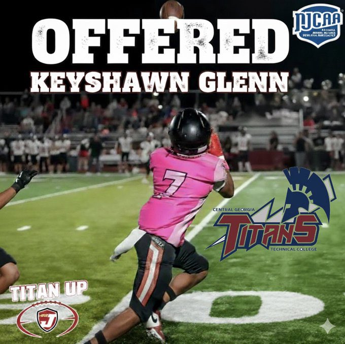 After a great conversation with <a href="/CoachKato97/">Coach Kato Hitson</a> I’m blessed to receive another offer from <a href="/CGTCAthletics/">CGTC Titans</a> 

<a href="/CoachEllis55/">Leon Ellis</a> <a href="/CRSportsLive/">Coach Reggie</a> <a href="/JvilleTitanFB1/">@JvilleTitanFB</a>