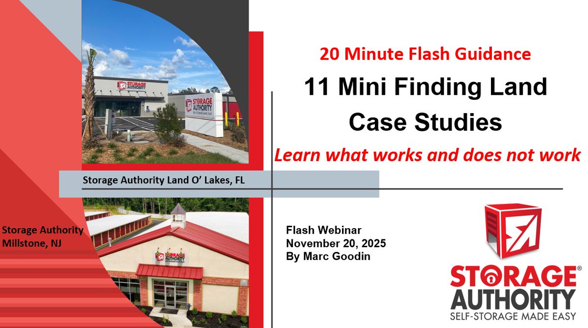 StorageAuth's tweet image. Just 48 Hours Away – Don’t Miss This 20-Minute Self-Storage Land-Hunting Masterclass!

Register instantly and lock in your spot:

👉 storageauthorityfranchise.com/post/20-minute…

#SelfStorage #SelfStorageInvesting #RealEstateInvesting #LandAcquisition #CommercialRealEstate