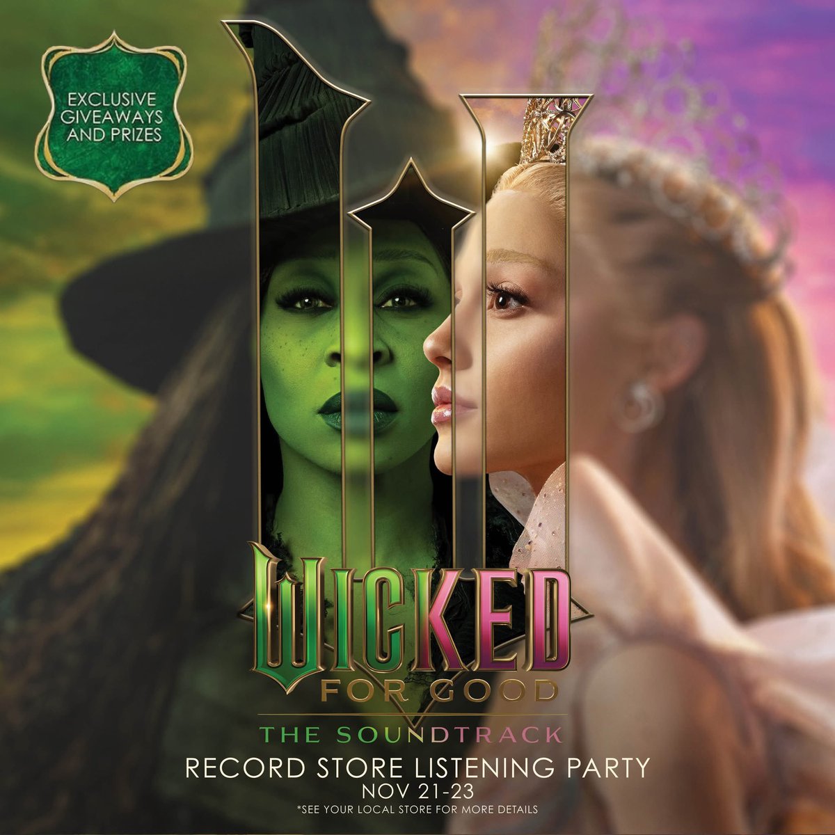 MellowMatts's tweet image. Our WICKED: For Good listening party giveaways have landed!
Join us Sat, Nov. 22nd at 2pm to celebrate this magical release and receive:
💚 Free poster
🩷 Free button pack
✨ Free slipmat (w/ album purchase)
One lucky winner will get a Wicked For Good hat! 
#listentogether