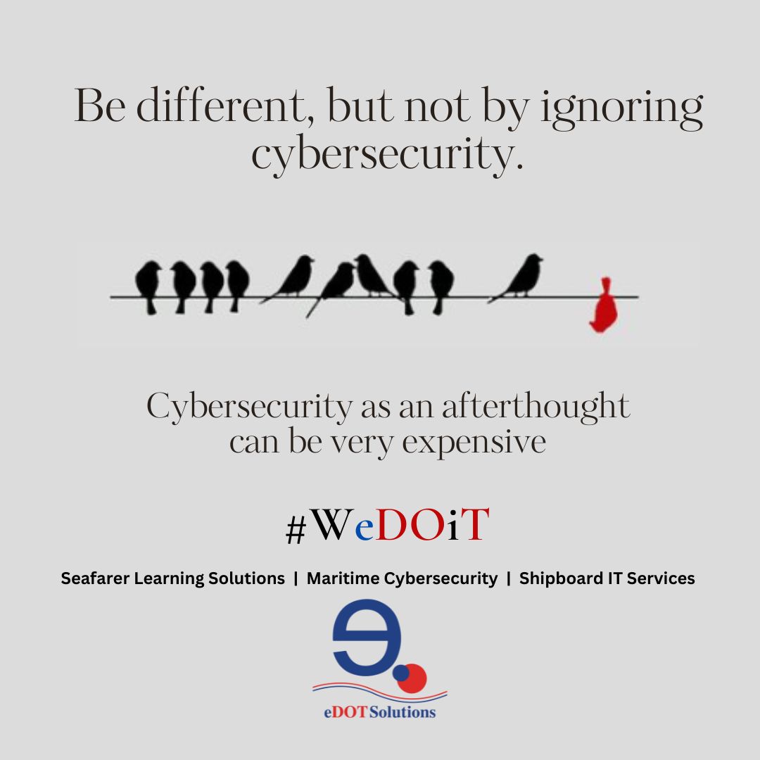 Edot_Solutions's tweet image. 🔒 Don&apos;t gamble with security! 💸Cybersecurity as an afterthought can cost you big. Prioritize protection from the start.

#MobileAppDev #SoftwareDev_AGILE #ITServices #Cybersecurity #MaritimeCyberSecurity_IACS #UnRealEngine_Dev #ContentCreation_Visualisation #TrainingSolutions
