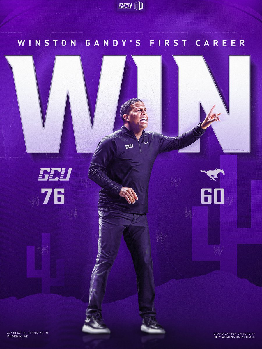 GCU_WBB's tweet image. First dub for our guy @CoachGandy 👏👏

Congrats, Coach!