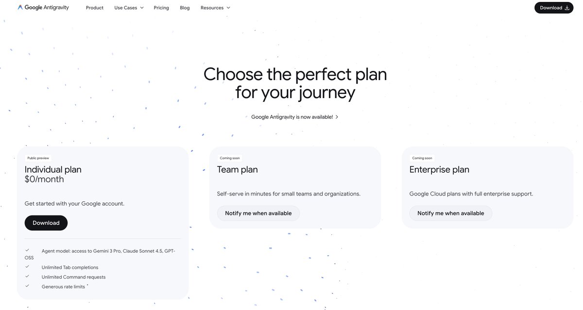 scriptmoney's tweet image. Google新出的 @antigravity 代码编辑器体感很好用，现在还是限免的，写代码的可以试试，可以当Codex的替代品