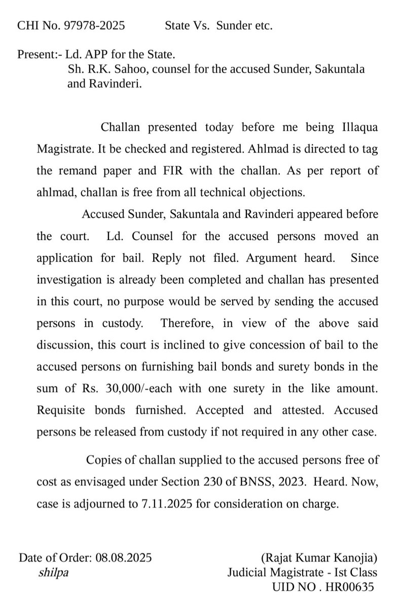 BharatBudhDhara's tweet image. 📢 माननीय मुख्यमंत्री जी @cmohry माननीय गृह मंत्री जी @anilvijminister
मैं आपका ध्यान एक गंभीर मामले की ओर दिलाना चाहता हूँ—Doli Vs Rajender, जिसमें 20 जून 2025 को पीड़िता डोली पत्नी प्रवीण के साथ गंभीर मारपीट की गई थी।
इस घटना में आरोपी शामिल हैं:
👉 राजेन्द्र पुत्र बीरसिंह…