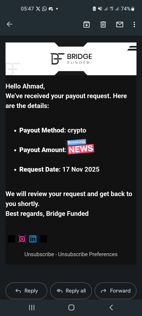Let's see how <a href="/BridgeFunded/">Bridge Funded</a> will  react to my payout,
Sir <a href="/enes_bf/">Enes | BridgeFunded</a> is really paying traders  he has never an will never denied payout.