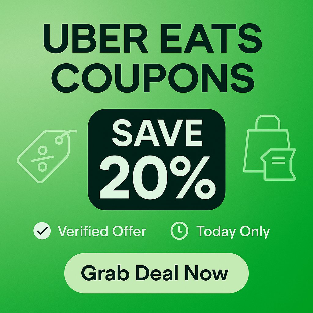 simplesimoon's tweet image. 🍔⚡ Uber Eats coupons are going CRAZY right now! Grab a delicious 20% OFF your next order — Verified Deal, Today Only, Limited Time 😍 We tested it — it works ✅ Don’t miss out on easy food savings!
#CouponsDeals  #UberEatsPromoCode