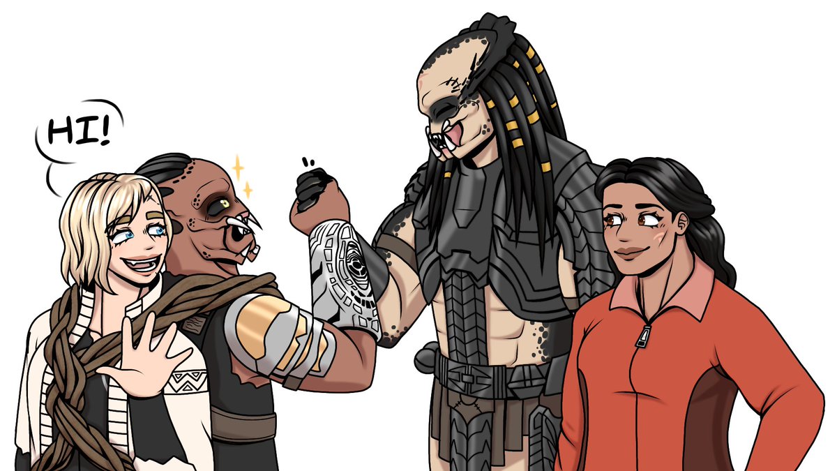 Zoe_the_Neko's tweet image. Great duos meet 💪
(Requested by @cameronneeson1)
#predator #PredatorBadlands #avp #thia #dek #scar #lex