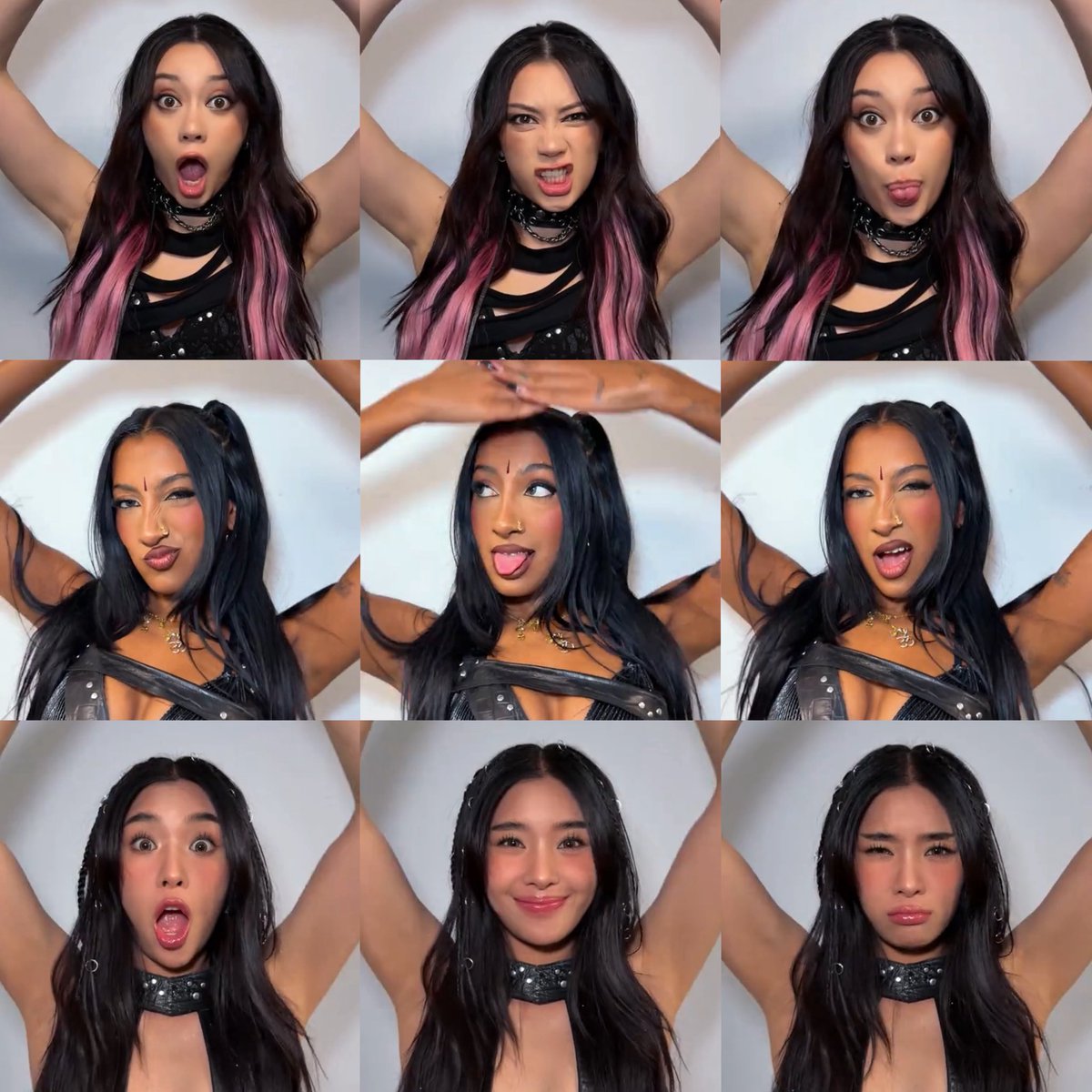 mycatzeye's tweet image. katseye’s different emoji expressions