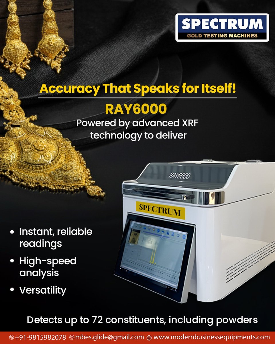 SpectrumXrf's tweet image. Precision that performs every time. ⚡🔍
RAY6000 delivers instant, accurate XRF readings with high-speed analysis you can trust.
Perfect for detecting up to 72 constituents — even powders. 🧪✨

🌐 modernbusinessequipments.com

#xrftechnology #materialtesting #scientificequipment