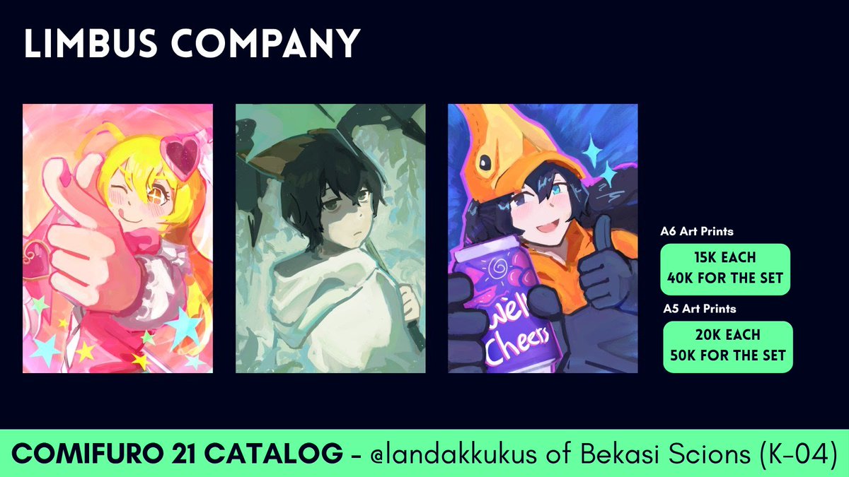 landakkukus's tweet image. [❤️ &amp;amp; 🔁 appreciated!]

Haiiii I&apos;m opening post-CF21 Mail Order!

🦔 Project Moon (Lobotomy Corporation and Limbus Company), LoveLive, iDOLM@STER Million Live, Danganronpa, Ave Mujica 

🔗 bit.ly/suiCF21Mail
#cf21