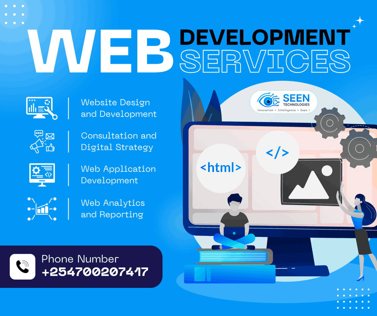 _odhiamboatieno's tweet image. Build websites that perform, engage, and convert. At Seen Technologies, we deliver smart, responsive web solutions with AI-driven optimization to boost your business growth. #WebDev #AI #SoftwareDev