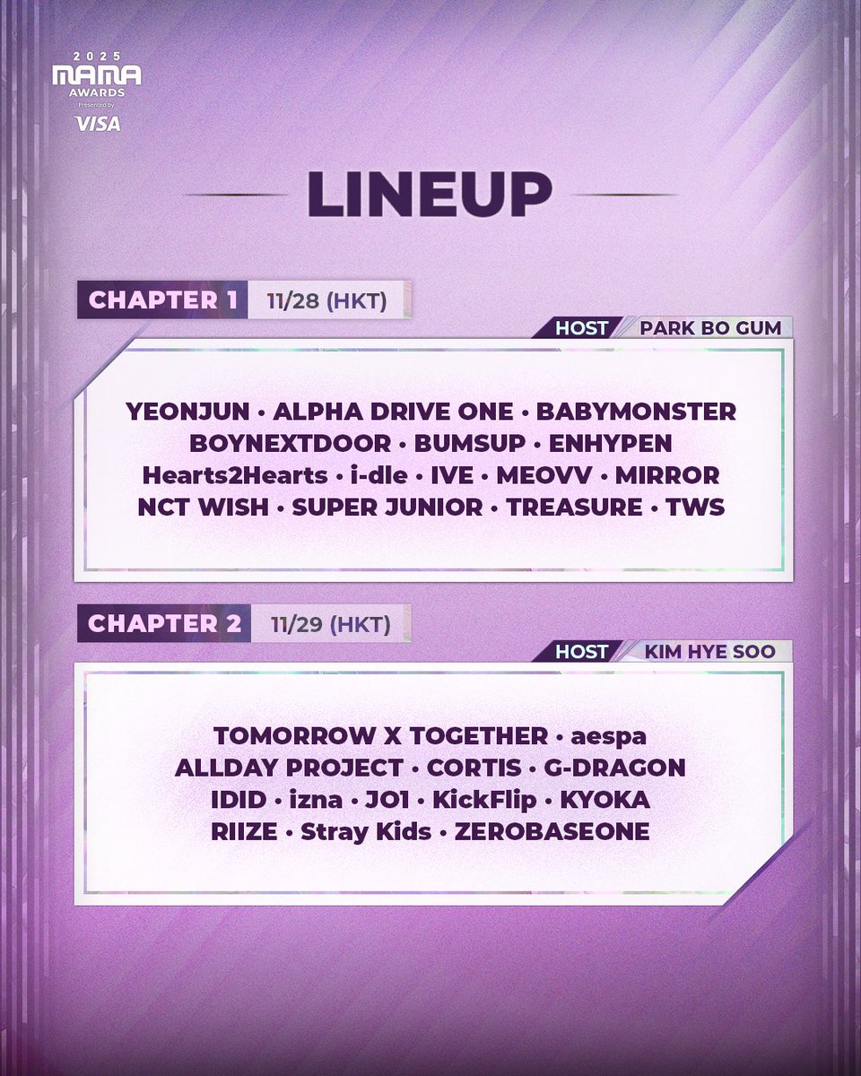 MnetMAMA's tweet image. [#2025MAMA] MEET THE FULL LINEUP🔥

Only 9 days left until the 2025 MAMA AWARDS!
Get ready for performances you can only experience at MAMA this year — don’t miss it!✨

2025 마마 어워즈까지 이제 단 9일! 
올해도 오직 마마에서만 볼 수 있는 퍼포먼스로 가득찰 예정이니 놓치지 말고…