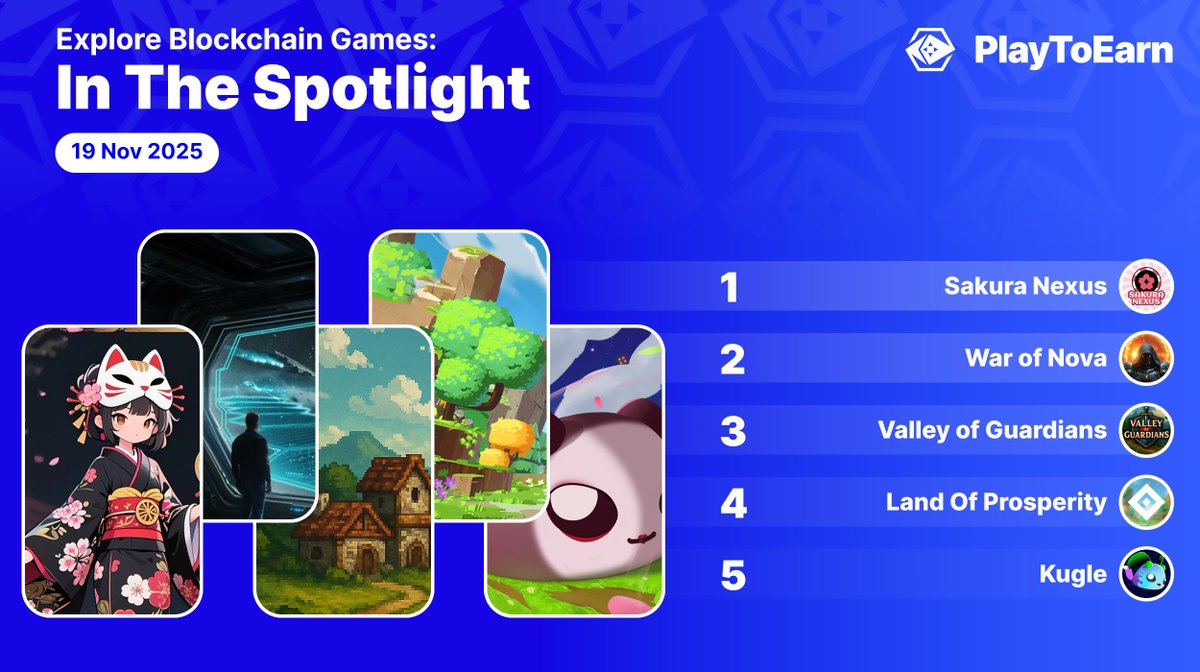 PlayToEarn's tweet image. Dsicover 5 crypto games that are in the PlayToEarn spotlight right now! 🎮💫

🔹@PlaySakuraNexus 
Play, Win and Own, Classic Games with Magic Rewards!

🔹@warofnova 
Build your empire, conquer the cosmos, and amass ancient artifacts in this immersive 4X strategy game

🔹@PlayVoG…