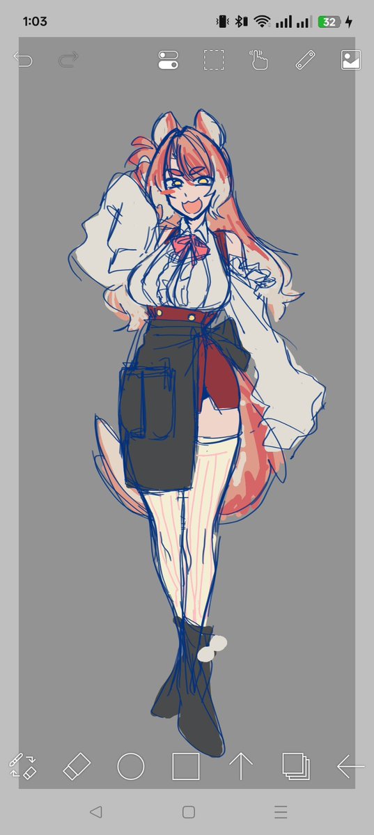 while i wait for my sibling to help with my pc (again) im just gonna draw on my phone for now 🐕