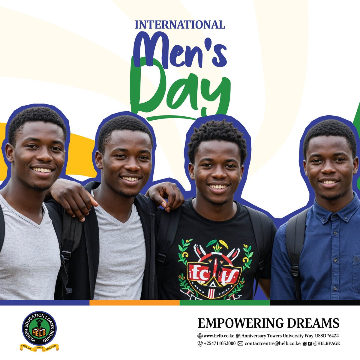 HELBpage's tweet image. Happy International Men’s Day!
HELB celebrates the boychild and all men making a difference. Let’s empower, inspire, and continue making men great.
#InternationalMensDay #Boychild #CelebrateMen