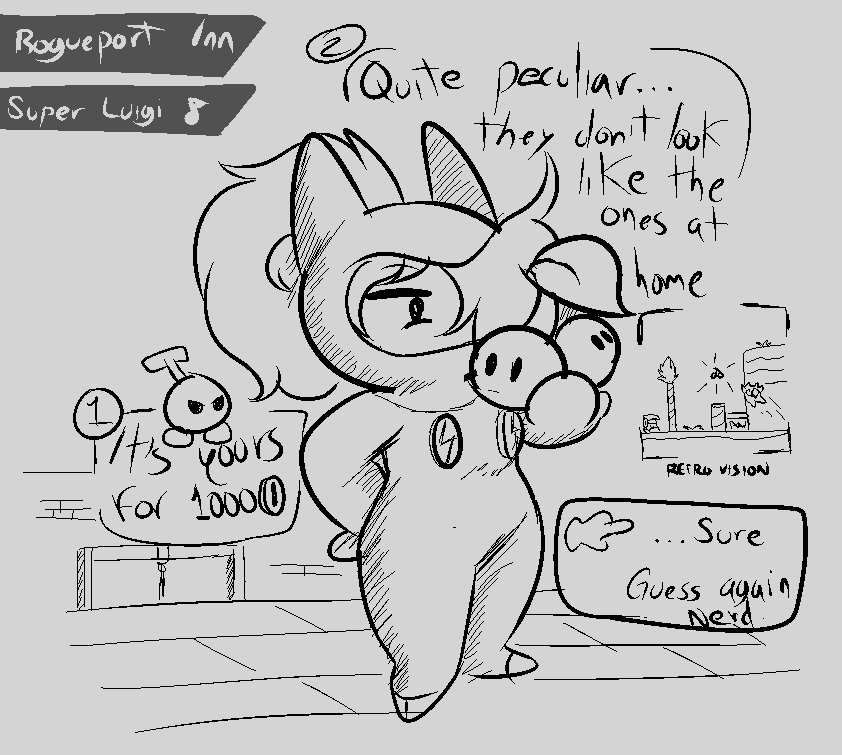 I know that particular item is a very late introduction to another game but I don't care about the canon 

Silly Idea I had while debating whether or not do another draw of her eating a "Super Acorn" but I already drew her eating pasta so