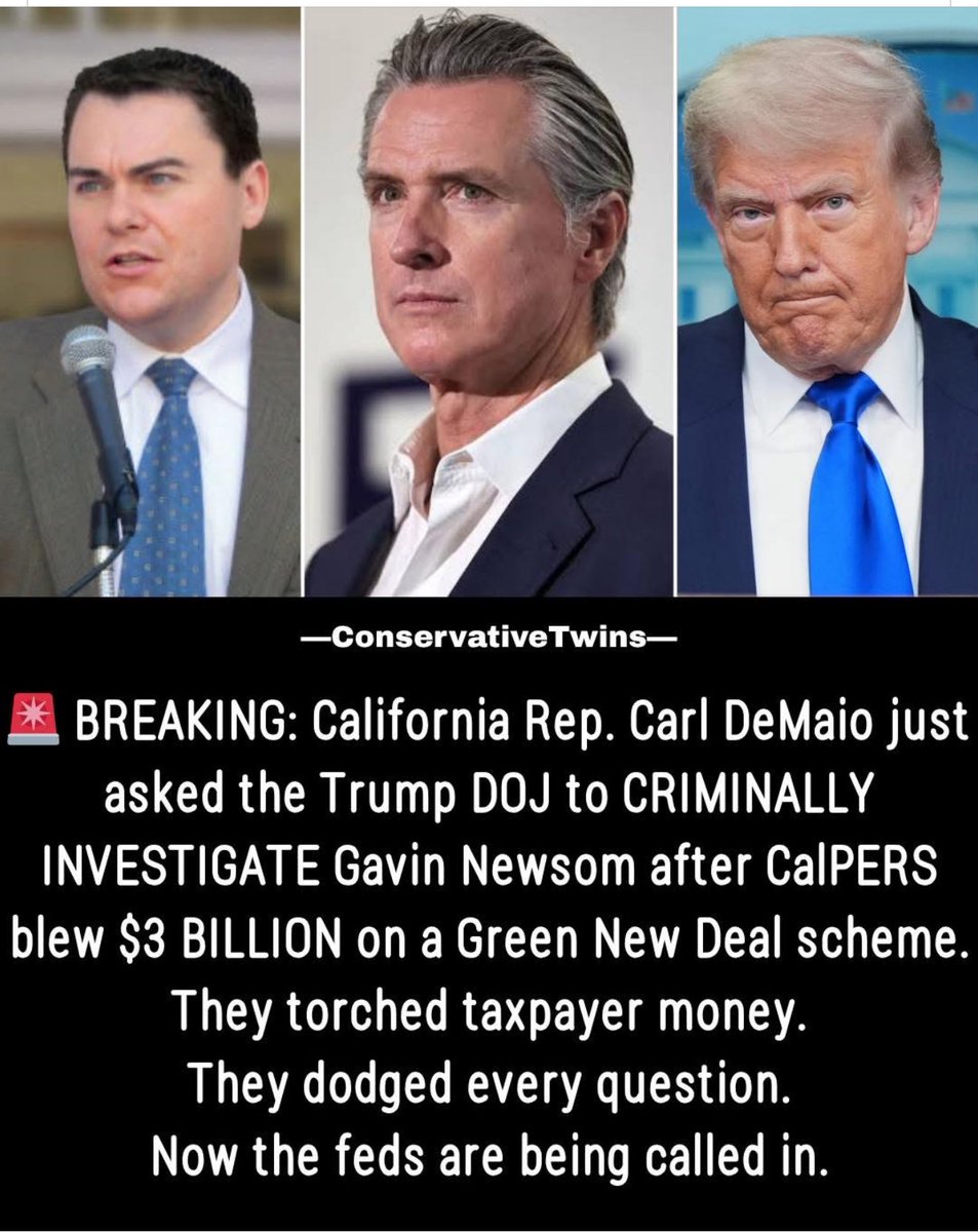 nettermike's tweet image. 🚨 BREAKING: California State Rep Carl DeMaio @carldemaio just called in the FEDS on Gavin Newsom.

DeMaio has formally asked the Trump DOJ to open a criminal investigation into Newsom over a massive scandal involving $3 billion in taxpayer losses.

According to DeMaio:…