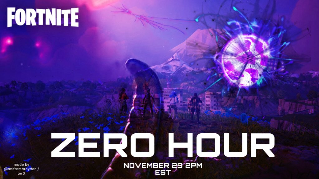 tmifrombrayden's tweet image. NOVEMBER 29TH

ZERO HOUR

2PM EST

#Fortnite #ZeroHour #ChapterSeven #FortniteArt
