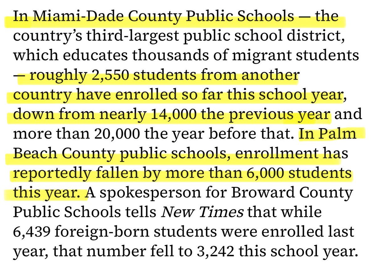 mplpodcast305's tweet image. Trump’s deportations are already having a real impact in our communities and easing the burden on taxpayer resources.

Miami-Dade Public Schools report that only 2,550 students from another country have enrolled so far this school year, compared to 14,000 the previous year