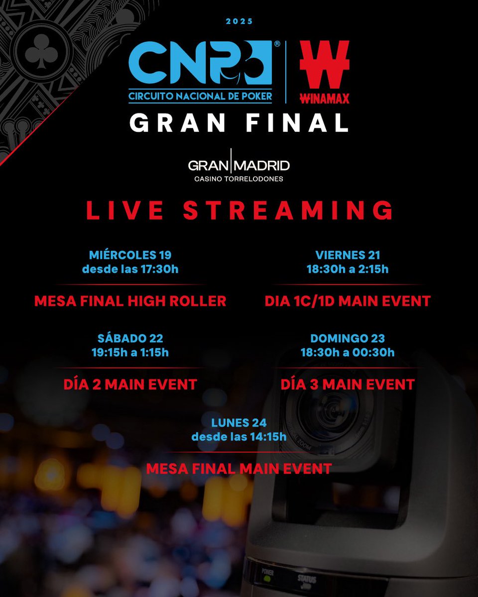 Mañana empieza el Live Streaming! ♣️ Sigue la mesa televisada del High Roller en YB o Twitch con los comentarios de <a href="/EstofaPoker/">EstofaPoker</a> <a href="/galanandroses/">Galanandroses</a> y <a href="/jonwayne69/">Antonio Gonzalez</a> 

<a href="/LAROUSH_Events/">LAROUSH EVENTS®</a> <a href="/Winamax_Espana/">Winamax Póker</a>